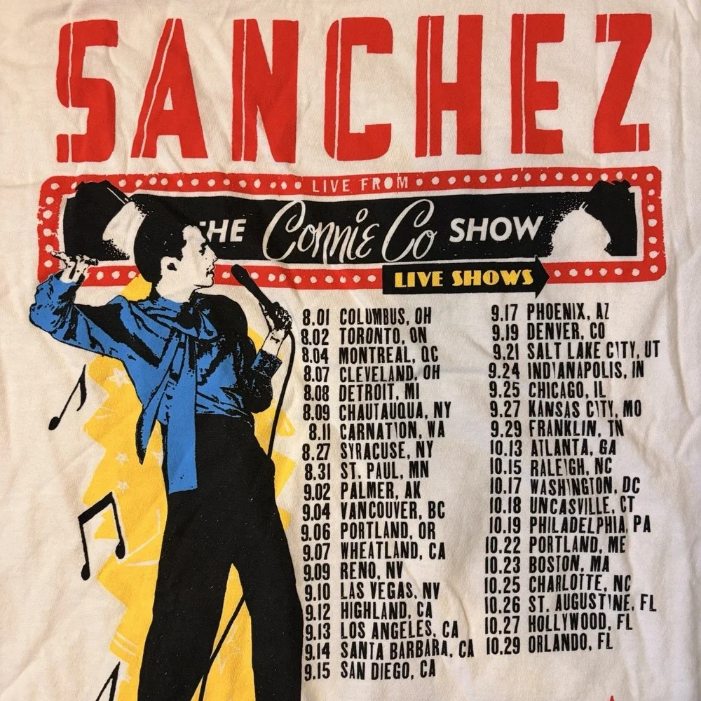 Stephen Sanchez Tour Shirt Comfort Colors Large Double Sided Concert Tee White